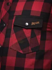 Broger Alaska Ležérna košeľa bez kevlarovej výstuhy červená/čierna L-3