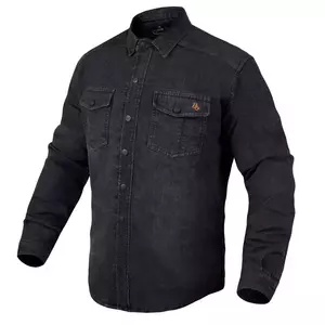 Broger Alaska Jeans πλυμένο μαύρο πουκάμισο μοτοσικλέτας M-3