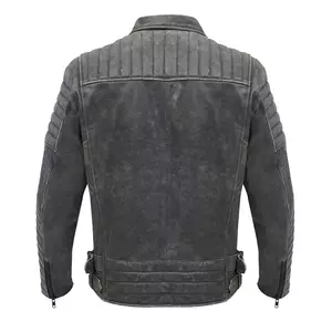 Broger Ohio chaqueta de cuero moto vintage gris 3XL-3
