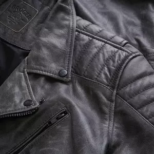 Broger Ohio usnjena motoristična jakna vintage siva 4XL-6