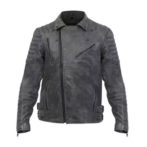 Broger Ohio giacca da moto in pelle vintage grigio XS-2
