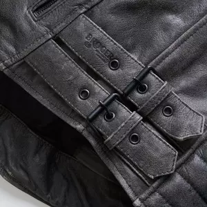 Broger Ohio giacca da moto in pelle vintage grigio XS-7