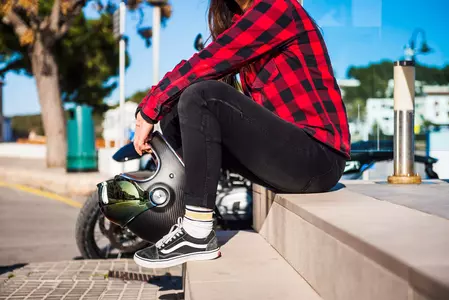 Broger California Lady mazgātas melnas W30L30 džinsa bikses motociklam sievietēm-6