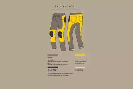 Broger California oprane črne jeans hlače za motoriste W28L34-5