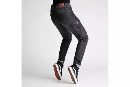 Ženske motoristične jeans hlače Broger Ohio Lady oprane črne W34L30-3