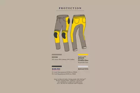 Calças de motociclismo Broger Ohio jeans preto lavado W36L34-4