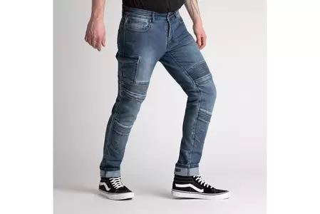 Broger Ohio jeans kalhoty na motorku seprané modré W32L32-1