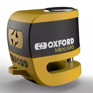 Blokada tarczy hamulcowej Oxford Micro XA5 z alarmem czarny-żółty