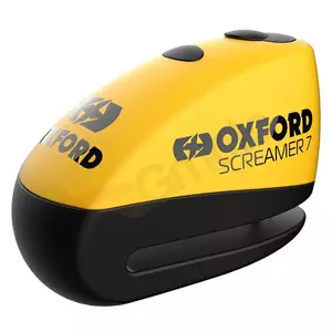 Zámok brzdového kotúča Oxford Screamer XA7 s alarmom 7 mm čierno-žltý-1