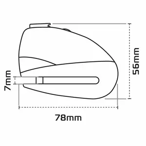 Zámok brzdového kotúča Oxford Screamer XA7 s alarmom 7 mm čierno-žltý-3