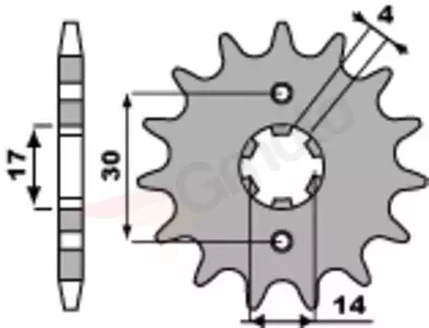 Främre kedjehjul stål PBR 270 14Z storlek 420 JTF249-14 - 270.14.18NC