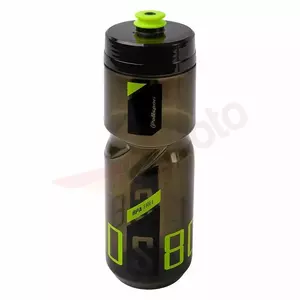Polisport S800 átlátszó fekete/zöld fluo színű, csavarozható vizes palack 700ml-2