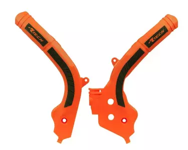 Racetech Bi-Material oranje/zwarte framebeschermers - PRTKTMARNR1