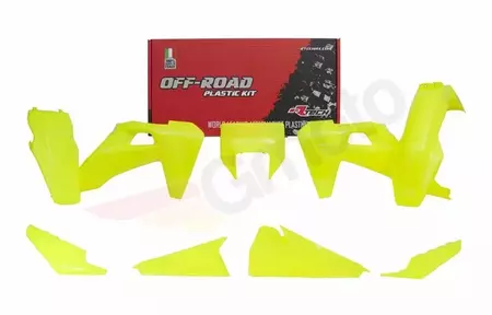 "Racetech Husqvarna" plastikinis rinkinys neoninės geltonos spalvos - KITHSQ-GF0-520