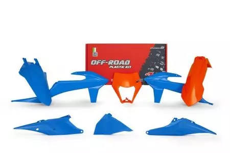 Racetech oranje en blauwe plastic set - KITKTM-CL0-520