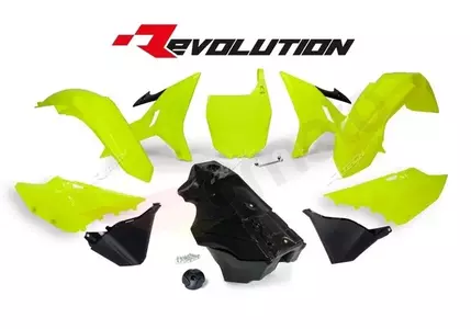 Kit plastique RACETECH Revolution + réservoir jaune fluo/noir Yamaha YZ125/250 - KITYZ0-GF0-016