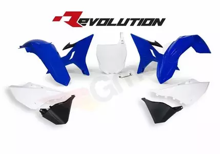 Uppsättning Racetech Revolution-plast Yamaha YZ 125 250 blå och vit - KITYZ0-BL0-REV