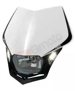 LED фар с щит Racetech V-Face, бял - MASKBNNR009