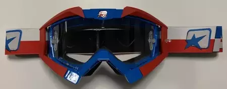 Ariete Riding Crows RollOff Ready Blue Red Motorcycle Goggles (óculos de proteção para motociclistas) - 13950-C201
