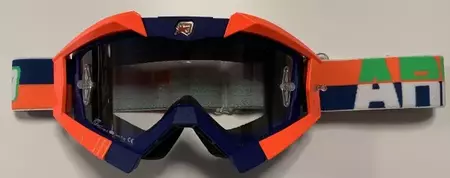 Ariete Riding Crows RollOff Ready óculos de proteção para motociclistas azul marinho e laranja - 13950-C180