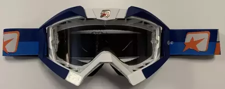 Ariete Riding Crows RollOff Ready óculos de proteção para motociclismo branco e azul-marinho - 13950-C174