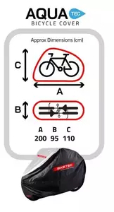 Biketec Aquatec vattentätt skydd för två cyklar svart-grå storlek M-2