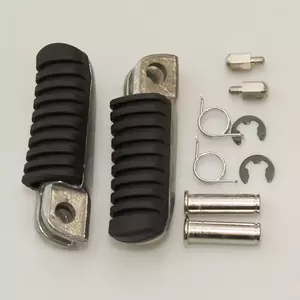 Conjunto completo de apoios para os pés do condutor com fixações Biketec silver - BTFR025