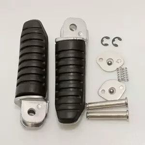 Conjunto completo de apoios para os pés do passageiro com fixações Biketec silver - BTFR041