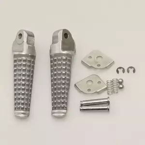 Set complet de suporturi de picioare pentru pasager cu suporturi Biketec argintiu - BTFR037