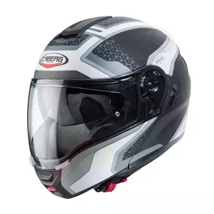 Capacete de motociclista Caberg Levo Sonar preto/branco/cinzento/prateado mate XS-1