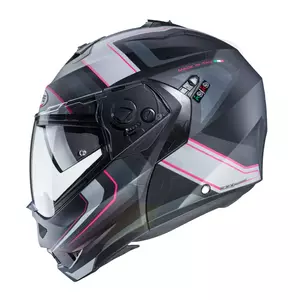 Kask motocyklowy szczękowy Caberg Duke II Tour czarny/szary/różowy mat XS-2