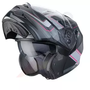 Caberg Duke II Tour casco de moto mandíbula negro/gris/rosa mate M-3