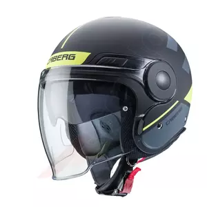 Caberg Uptown Loft casco moto open face nero/grigio/giallo fluo XS-1