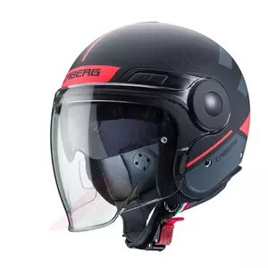 Caberg Uptown Loft moto helma s otevřeným obličejem černá/šedá/fluo oranžová L-1