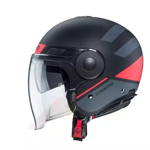 Caberg Uptown Loft moto helma s otevřeným obličejem černá/šedá/fluo oranžová L-2
