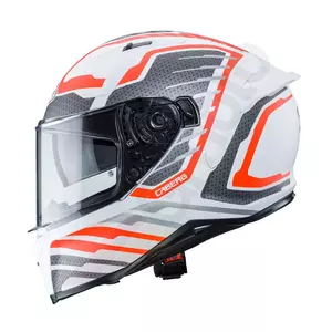 Capacete integral de motociclista Caberg Avalon Forge branco/cinzento/fluo laranja XL-2