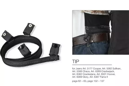 Cinturón para combinar chaqueta con vaqueros Held negro 94 CM-2