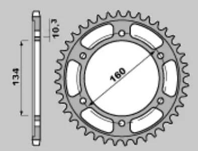 Задно зъбно колело Grosskopf закалено 4405 45z C45 JTR1307.45 - 440545G