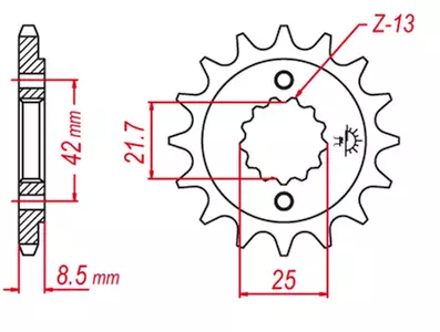 Predné ozubené koleso Grosskopf 525 17z JTF512.17 - 52517G