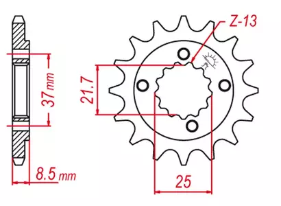 Predné ozubené koleso Grosskopf 350 15z JTF1309.15 - 35015G