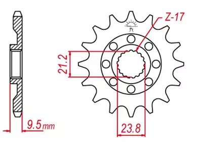 Grosskopf 2133 15z предно зъбно колело JTF1441.15 - 213315G