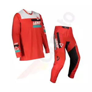 Leatt motorcykel cross enduro outfit sweatshirt + bukser 3,5 junior rød sort XS 120cm - 5022040461