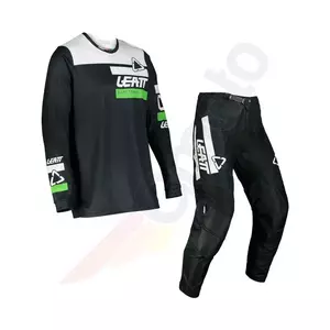 Fato de motociclismo cross enduro Leatt camisola + calças 3,5 júnior preto branco verde XXS 110cm-1