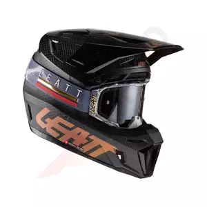 Kask motocyklowy cross enduro Leatt GPX 9.5 carbon V22 + Gogle Velocity 6.5 Iriz czarny M  - 1022010102