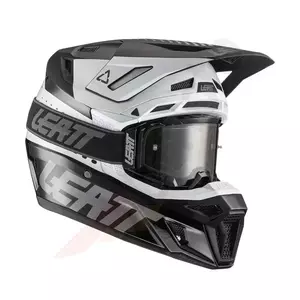 Leatt GPX 8.5 V22 cross enduro motorcykelhjelm + Velocity 5.5 beskyttelsesbriller sort hvid S - 1022010321