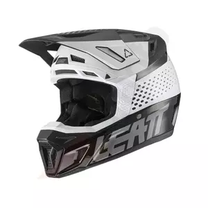 Leatt GPX 8.5 V22 cross enduro motorcykelhjälm + Velocity 5.5 skyddsglasögon svart vit S-2