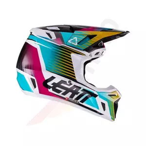 Leatt GPX 8.5 V22 cross enduro motociklininko šalmas + Velocity 5.5 aqua akiniai turquoise black pink S-4