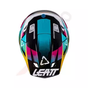 Leatt GPX 8.5 V22 cross enduro motorcykelhjälm + Velocity 5.5 aqua skyddsglasögon turkos svart rosa S-5
