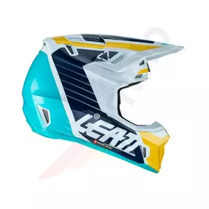 Leatt GPX 7.5 V22 cross enduro motociklistička kaciga + Velocity 4.5 naočale aqua mornarsko plava žuto bijela XL-4