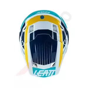 Leatt GPX 7.5 V22 cross enduro motorcykelhjelm + Velocity 4.5 aqua blå gul hvid beskyttelsesbrille XL-5